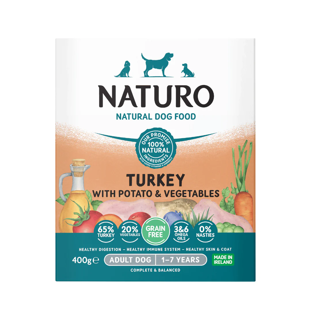 Adult Dog Turkey with Potato and Vegetables - Grain Free Dog Food | 400g Trays x 7