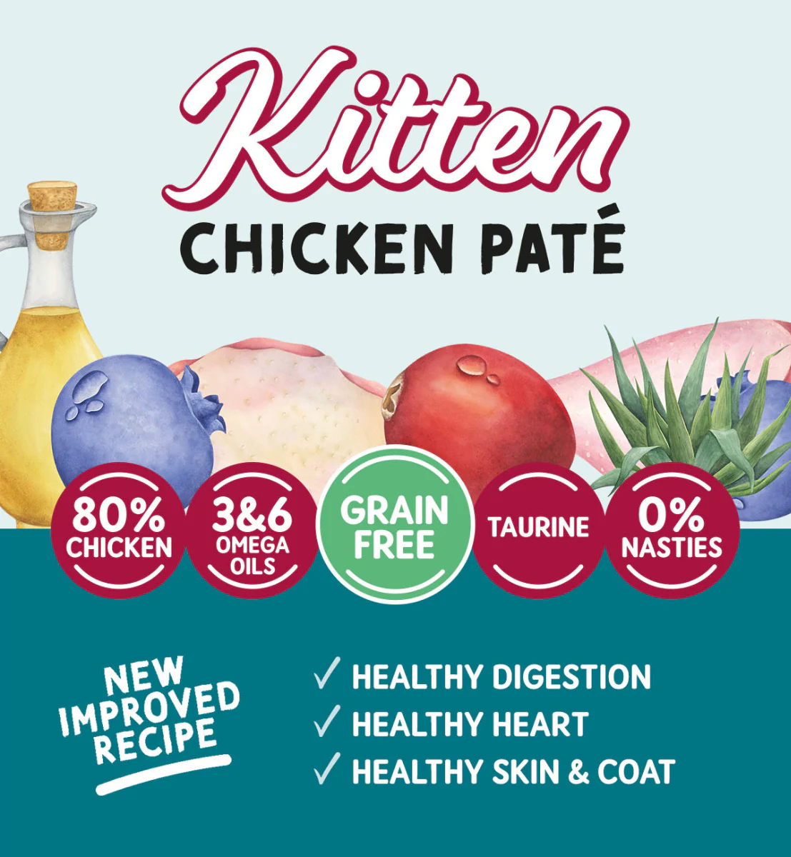Kitten Chicken Pate - Grain Free Cat Food | 85g Pouches x 12 - Image 3